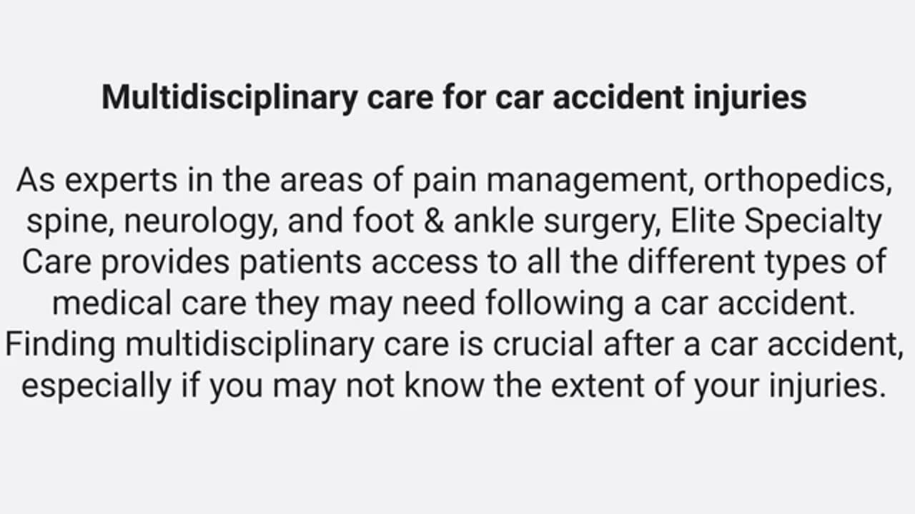 Elite Specialty Care : Accident Injury Treatment in Elizabeth, NJ