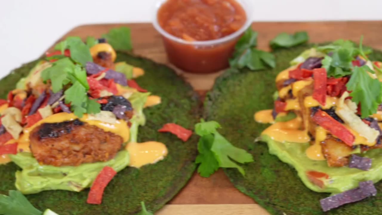 Spinach Tortilla Caribbean Fish Tacos