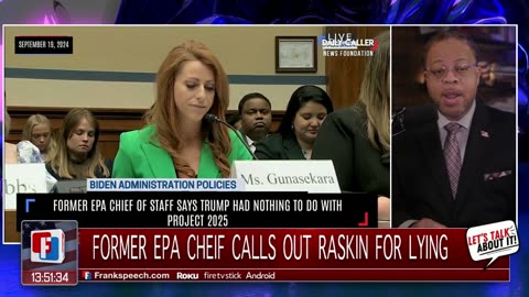 FORMER EPA CHEIF CALLS OUT RASKIN FOR LYING