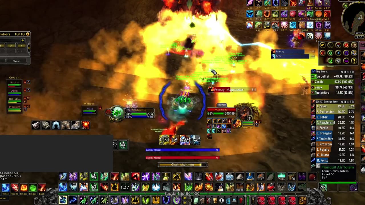 Magmadar WoW classic SoD Ele Shaman Molten Core boss fight - Gameplay – 2500 dps. Gearscore 1010