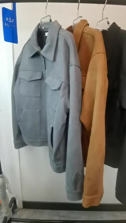 Mannen Vintage High Street Suede Materiaal Crock Jacket Met Rits Revers