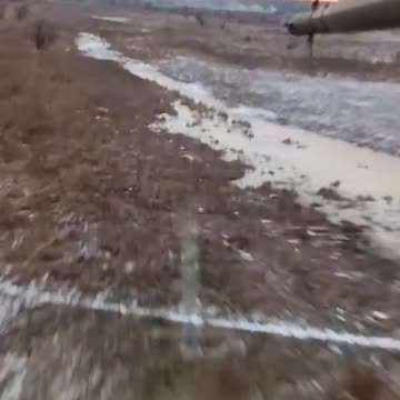 Ukrainian Helicopter Cutting the Grass Near Bakhmut