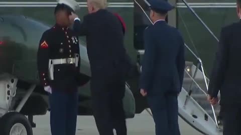 2017 Donald Trump replaces hat on marine