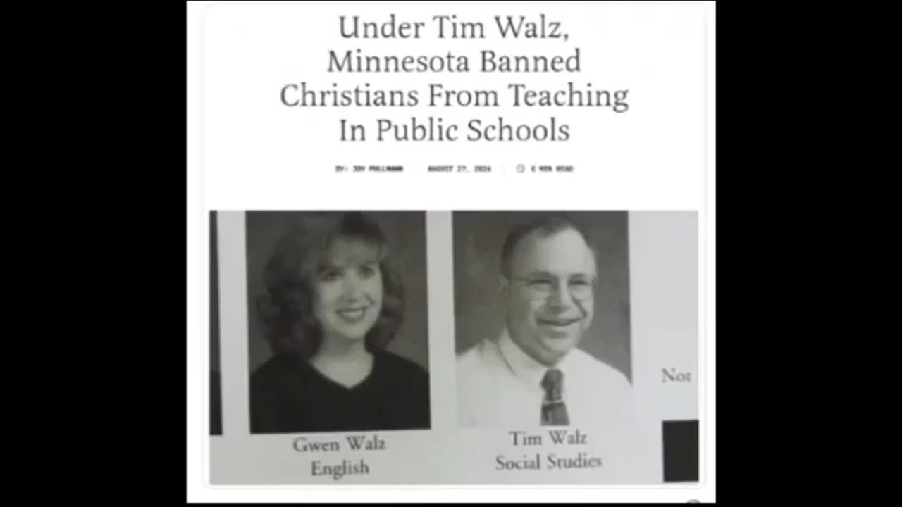 Tim Walz Banned Religious People from Teaching in Minnesota