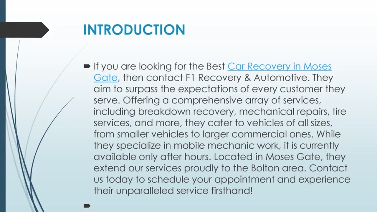 Get The Best Car Recovery in Moses Gate.