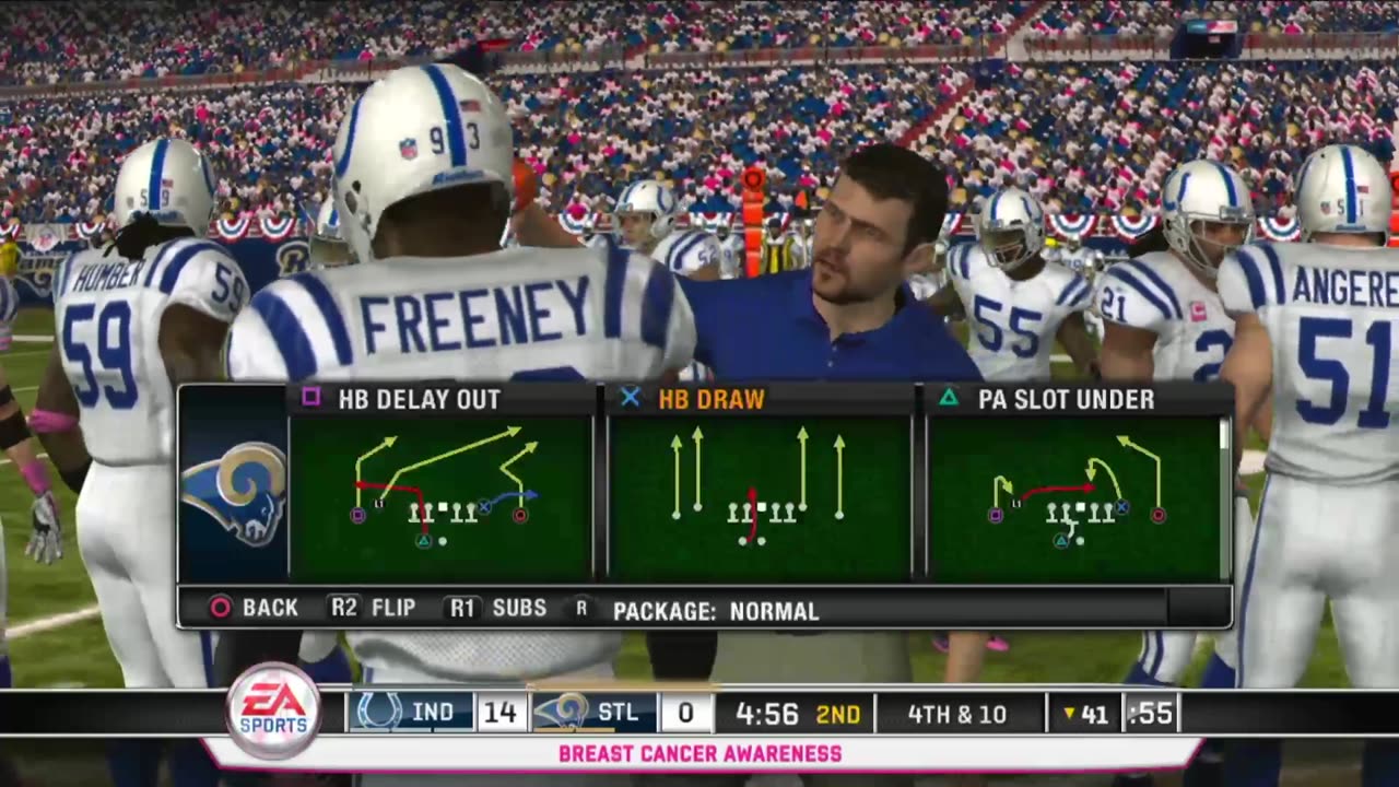 Madden NFL 11 Gameplay Indianapolis Colts vs St.Louis Rams