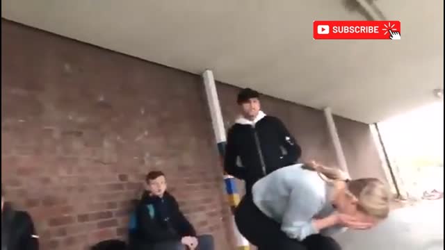 Girl sucker punches Male student and gets left in a puddle of tears...