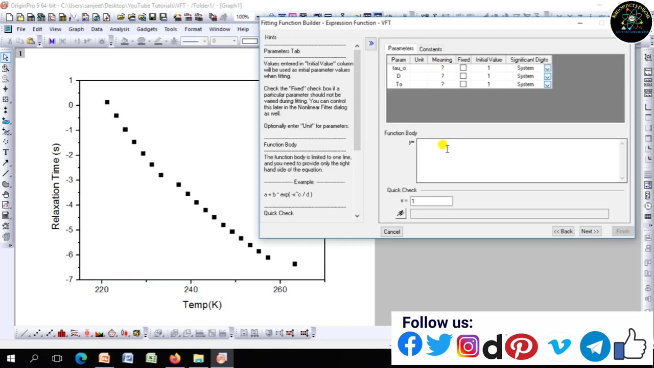 How to fit VogelFulcher Tamanna VFT nonlinear equations into relaxation time versus temperature