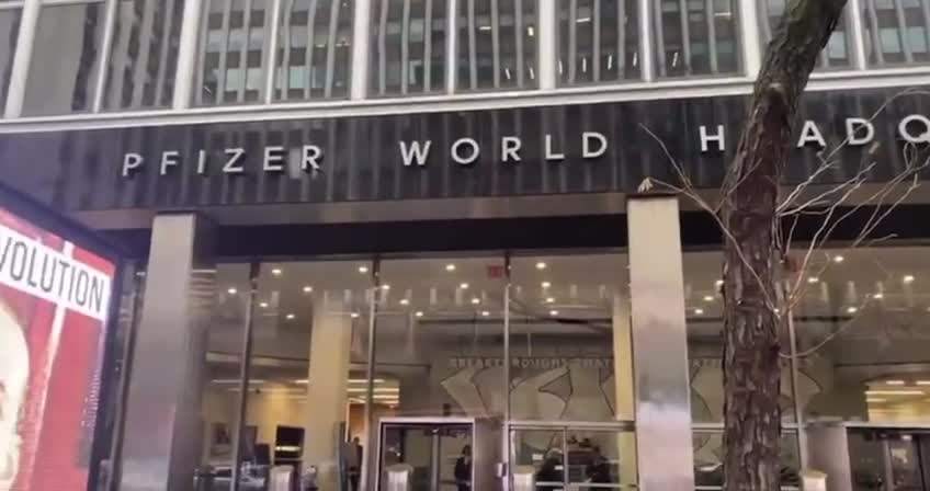 Project Veritas rented a truck and parked it outside of Pfizer world headquarters in Manhattan today