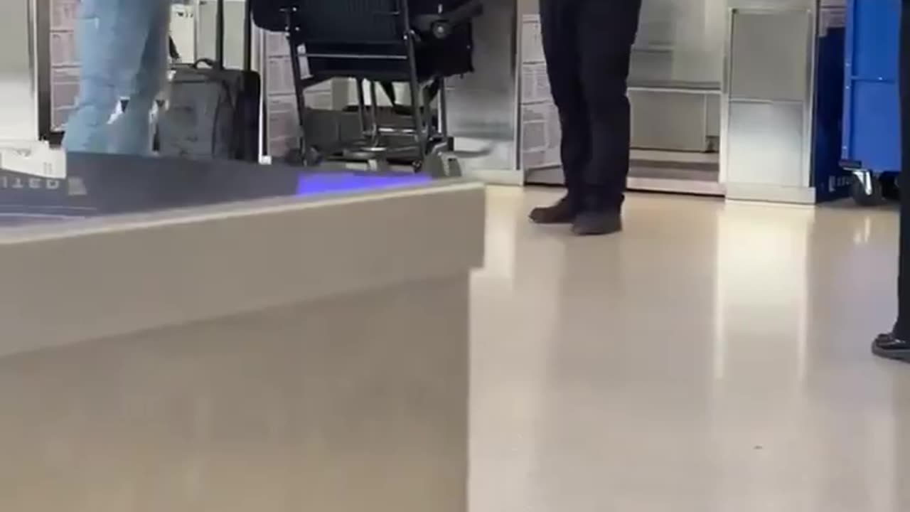 The officer gets beaten up.