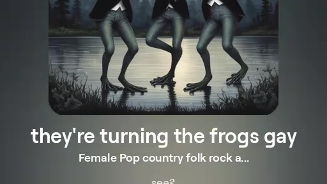 "they're turning the frogs gay" [HarmonisedGuitarist9038] SUNO AI MUSIC