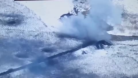 Shell Lands Directly into Russian Trenches