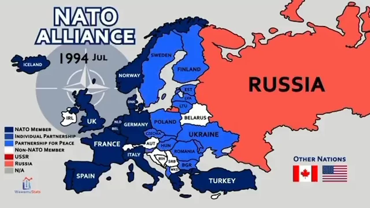 Spot The Aggressor: NATO expansion from 1986 until today.