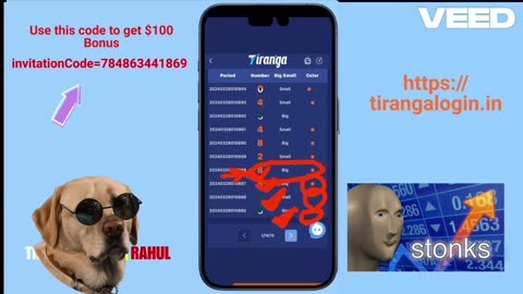 TIRANGA LOGIN COLOUR PREDICTION AND LOTTERY FREE$100 BONUS