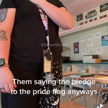 Teacher suggests that students should pledge allegiance to the pride flag instead of US flag