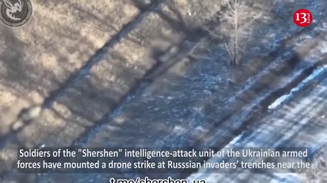 "Russians watching drone" - See how drone silences Russians firing at Ukrainian soldiers from trench