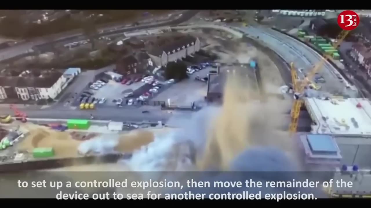 Drone - An old WWII bomb explodes in Great Yarmouth