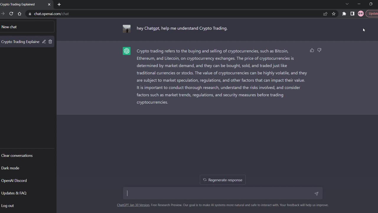 How ChatGPT helps understand crypto Trading