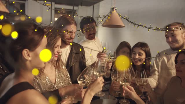 People Presents In A Party Gathered Around For A Toast