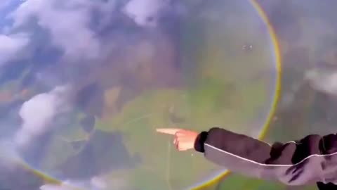 Watch: Full Circle Rainbow Spotted from the Sky—Skydiving Adventure? 🌈🪂