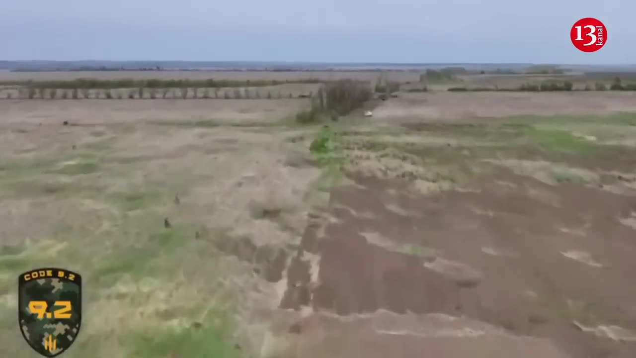 Ukrainian drone shows Russian military equipments being destroyed after heavy fighting