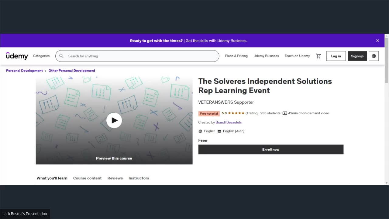 The Solveres Independent Solutions Rep Learning Event Preview