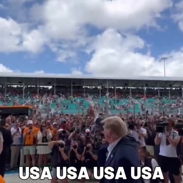 Trump Arrives At F1 Miami Grand Prix To USA USA USA!