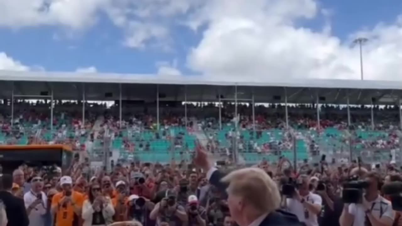 Trump Arrives At F1 Miami Grand Prix To USA USA USA!