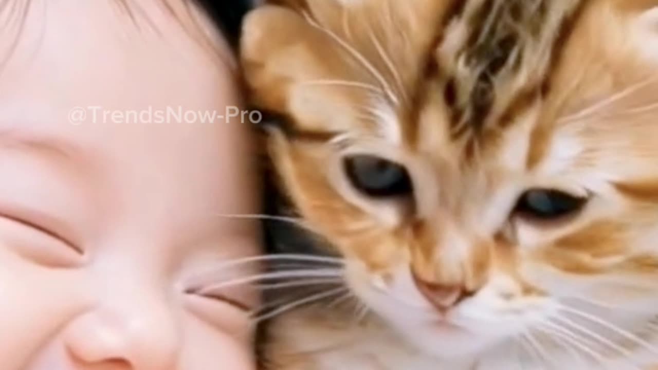 My Cute Baby and My Cute Cat #baby #cat #cute #ai #animals #shortsfeed #shortvideo