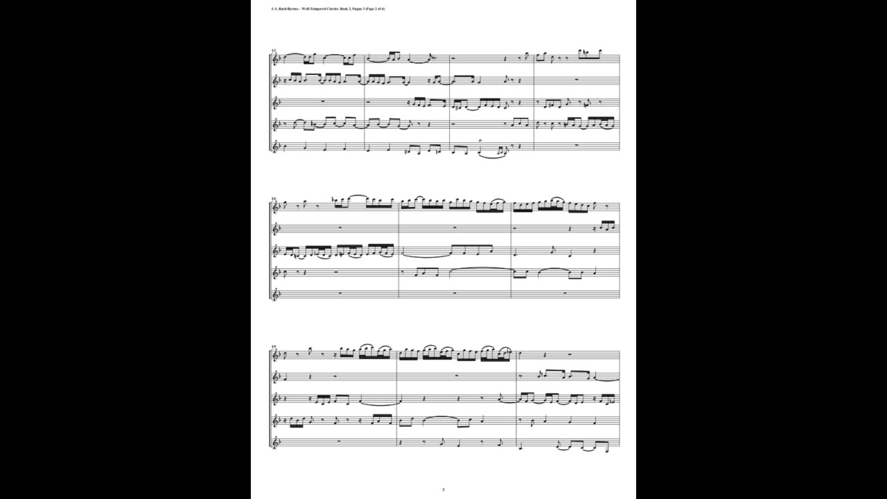 J.S. Bach - Well-Tempered Clavier: Part 2 - Fugue 03 (Clarinet Quintet)