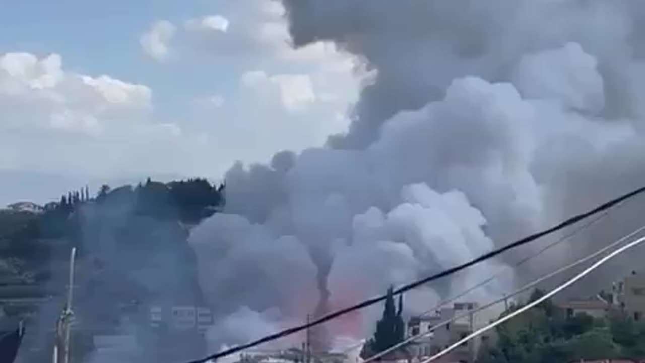 video reportedly from the town of Toura in the Tyre District shows secondary