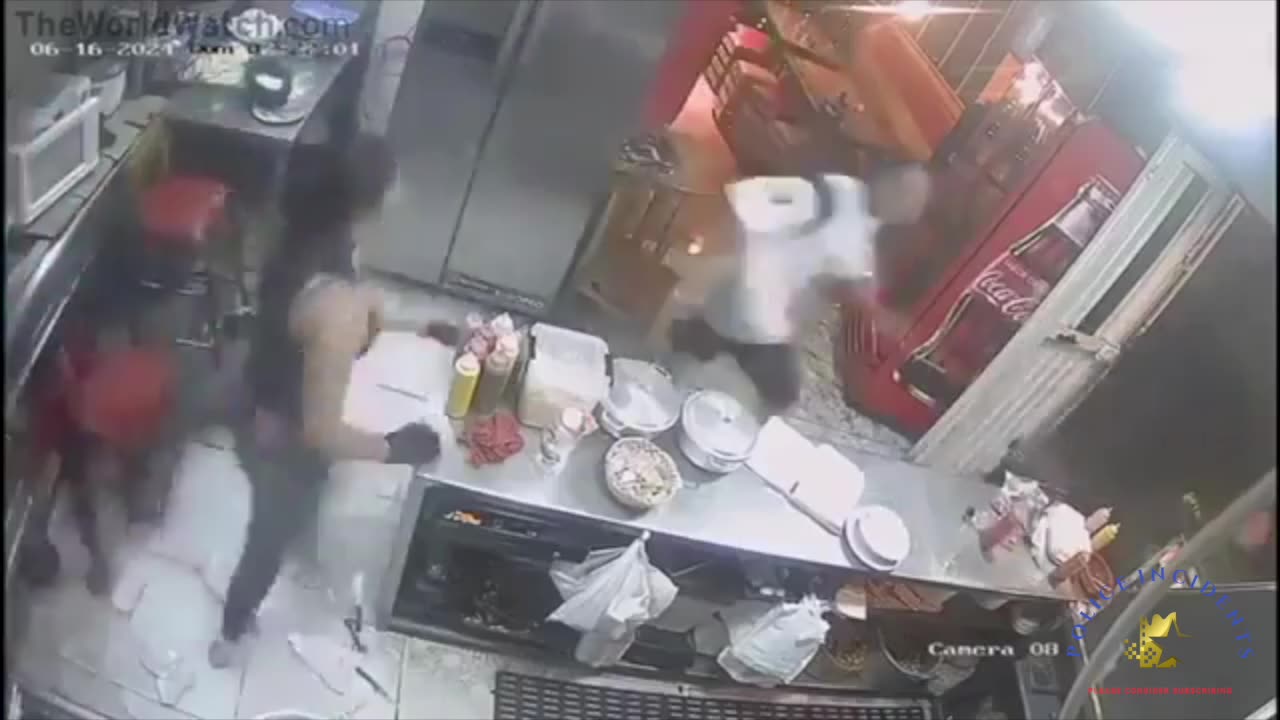 Waiter gets stabbed in the back!