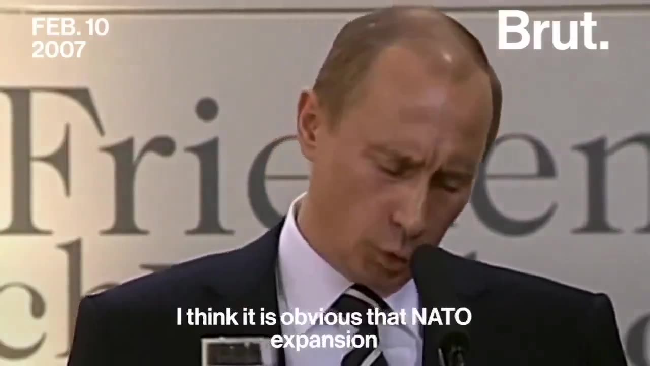 (2007) Vladimir Putin concerned about NATO expansion threat at the Russian border