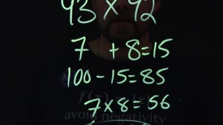 How to multiply 2-digit numbers | 93x92 | Minute Math Tricks Part 147 #shorts