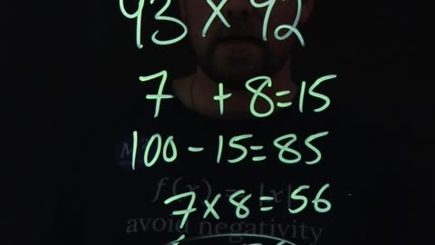 How to multiply 2-digit numbers | 93x92 | Minute Math Tricks Part 147 #shorts