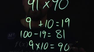 How to multiply 2-digit numbers | 91x90 | Minute Math Tricks Part 148 #shorts