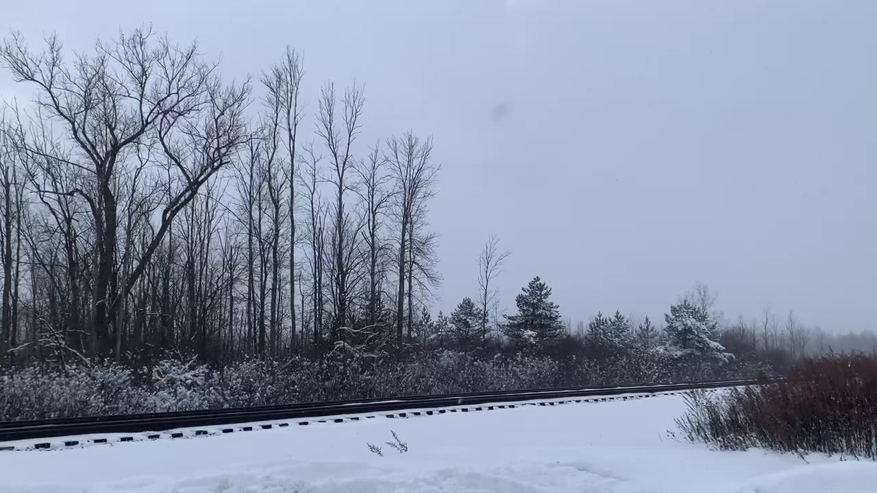 Snowy CSX Train stirs up some flurries