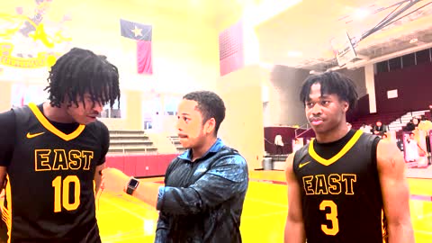 Plano East Guards Isaiah Brewington and Xavier Miller talk about the road win over Lewisville 73-68