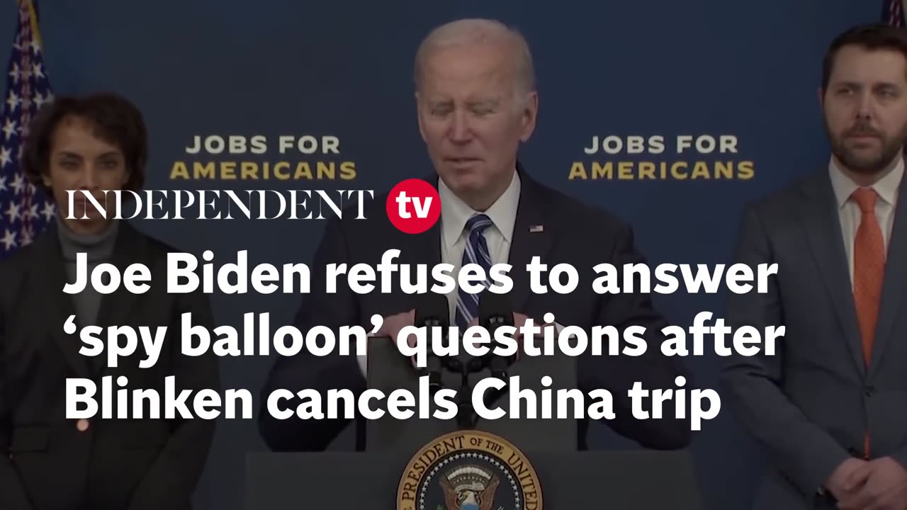 Joe biden refuses to answer "spy balloon" question after blinken cancel's China trip