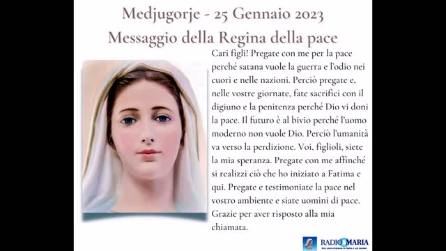 “MESSAGGIO DELLA REGINA DELLA PACE (MEDJUGORJE - 25/01/2023): LA TELEFONATA TRA PADRE LIVIO E LA VEGGENTE MARIJA”😇💖🙏