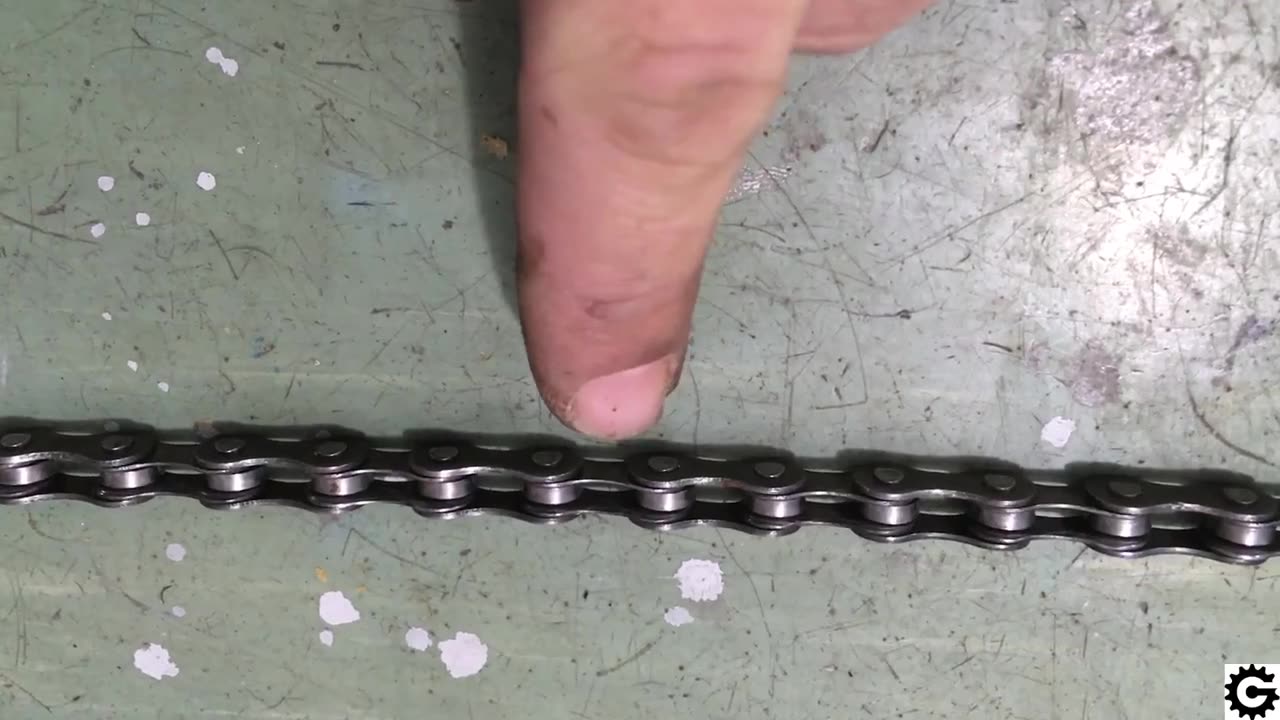 Worn bicycle chain sideways play