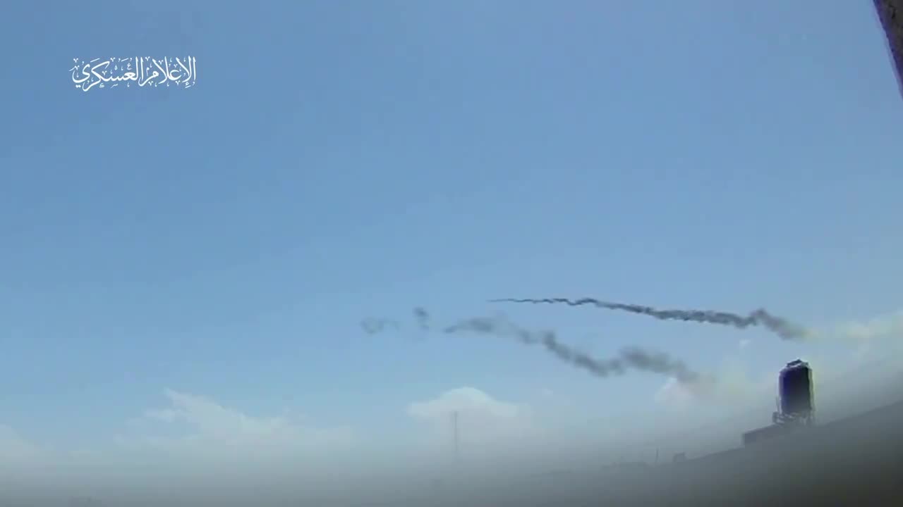 Hamas publishes footage showing the rocket barrage launched from southern