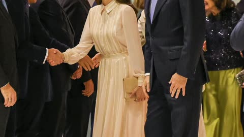 The style of the King and Queen of Spain in the night of the opera "Il Triti Co