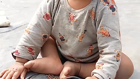 Cute baby playing