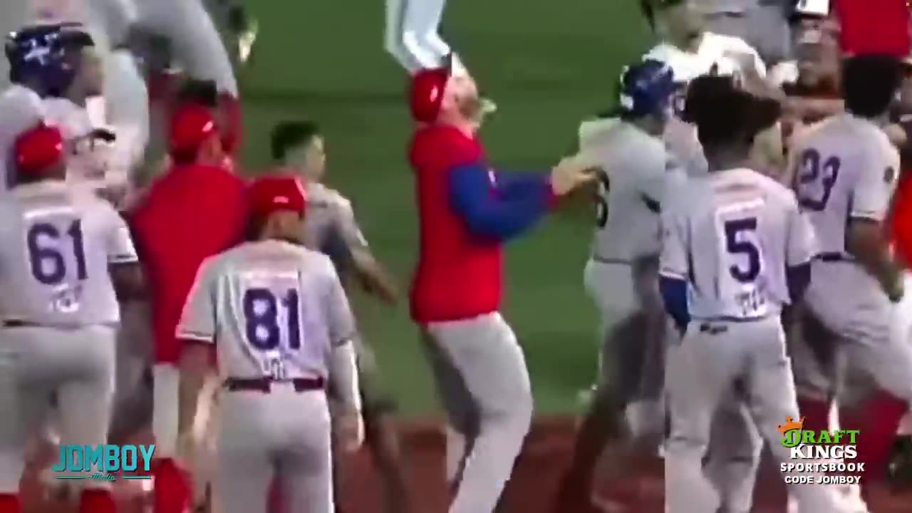 MLB Guy Hits 3 Homeruns and Brawl Happens. Commentary by Jomboy Media