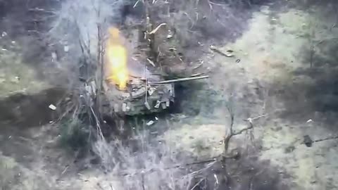 A Russian T-80BVM was destroyed by the Ukrainian 72nd Mechanized Brigade near Ugledar