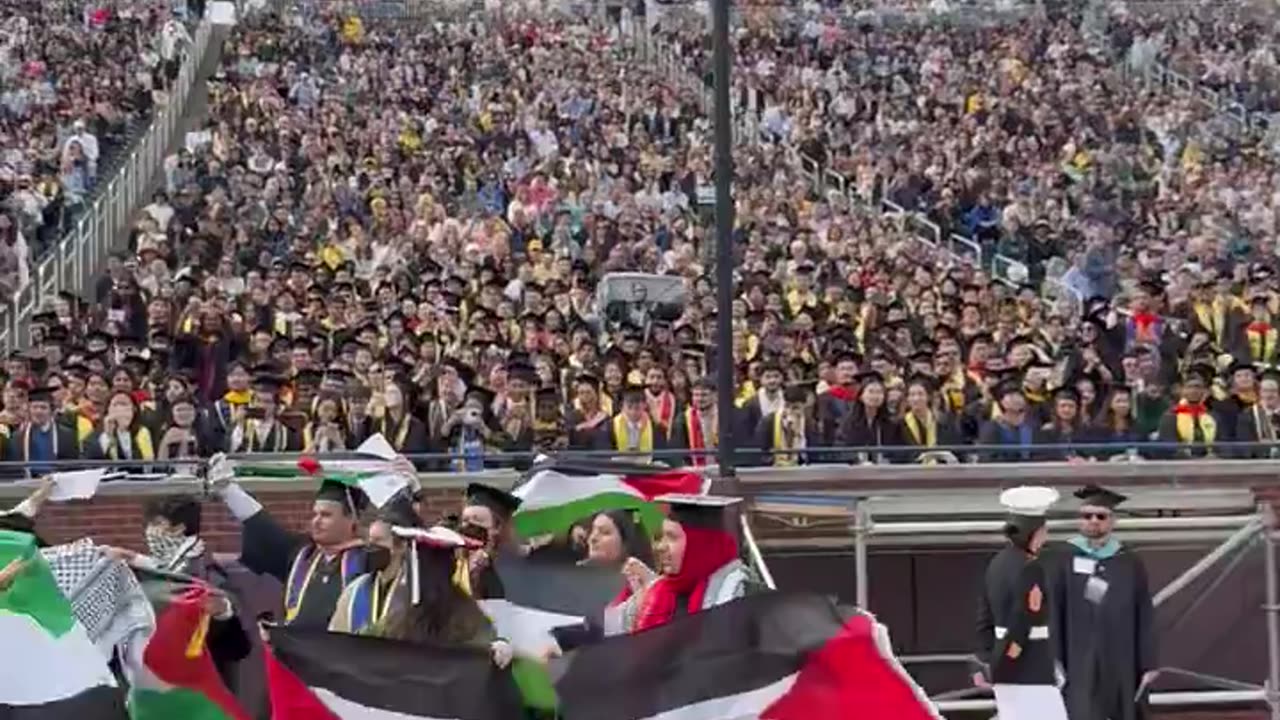 Modern Day Nazis Parading As Hamas Sympathizers Hijacking University Of Michigan Graduation Ceremony