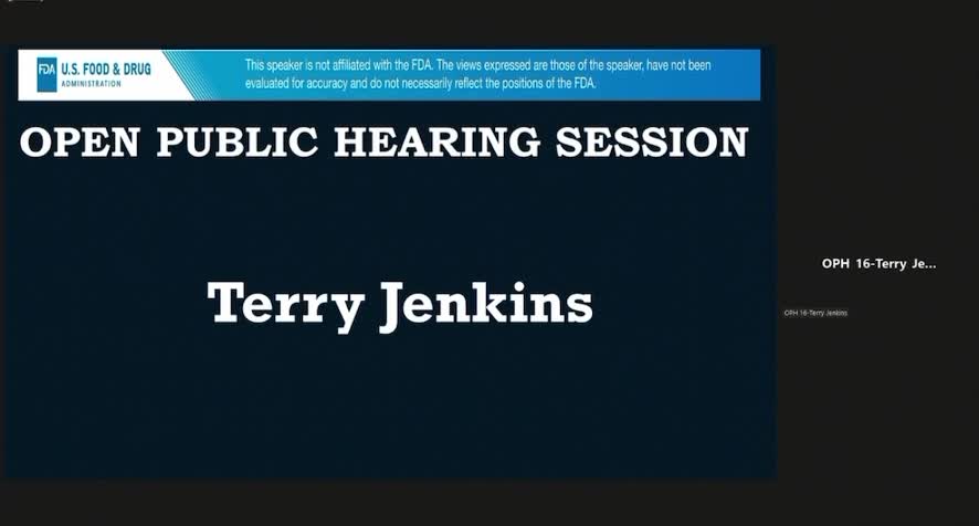 Terry Jenkins FDA Testimony