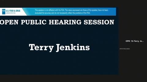 Terry Jenkins FDA Testimony