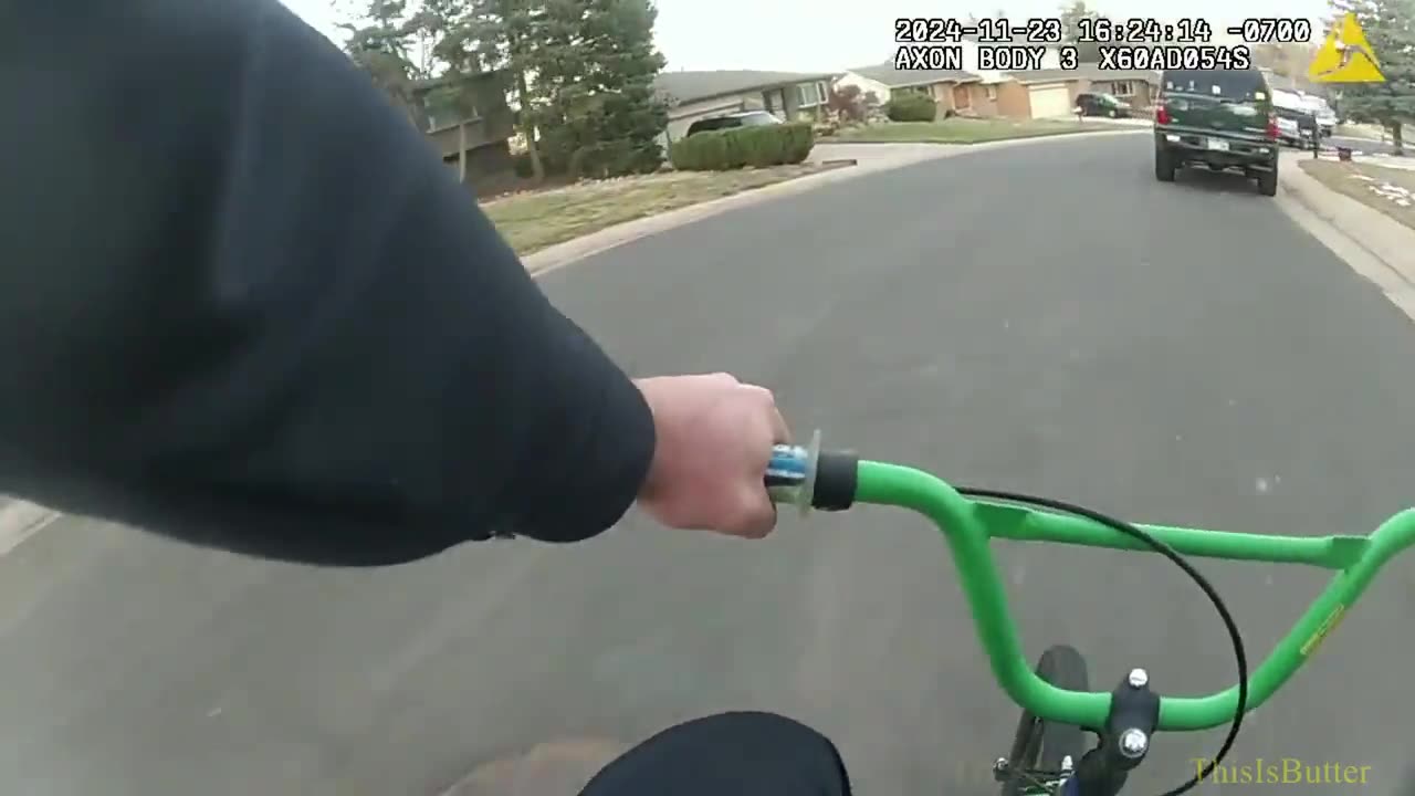 Lone Tree officer uses kid’s bike during pursuit